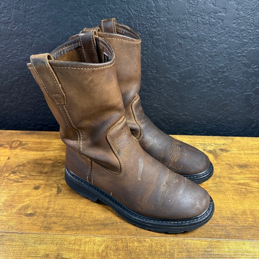 Wolverine Floorhand W04727 Brown Leather Pull-On Work Boots Mens 8.5